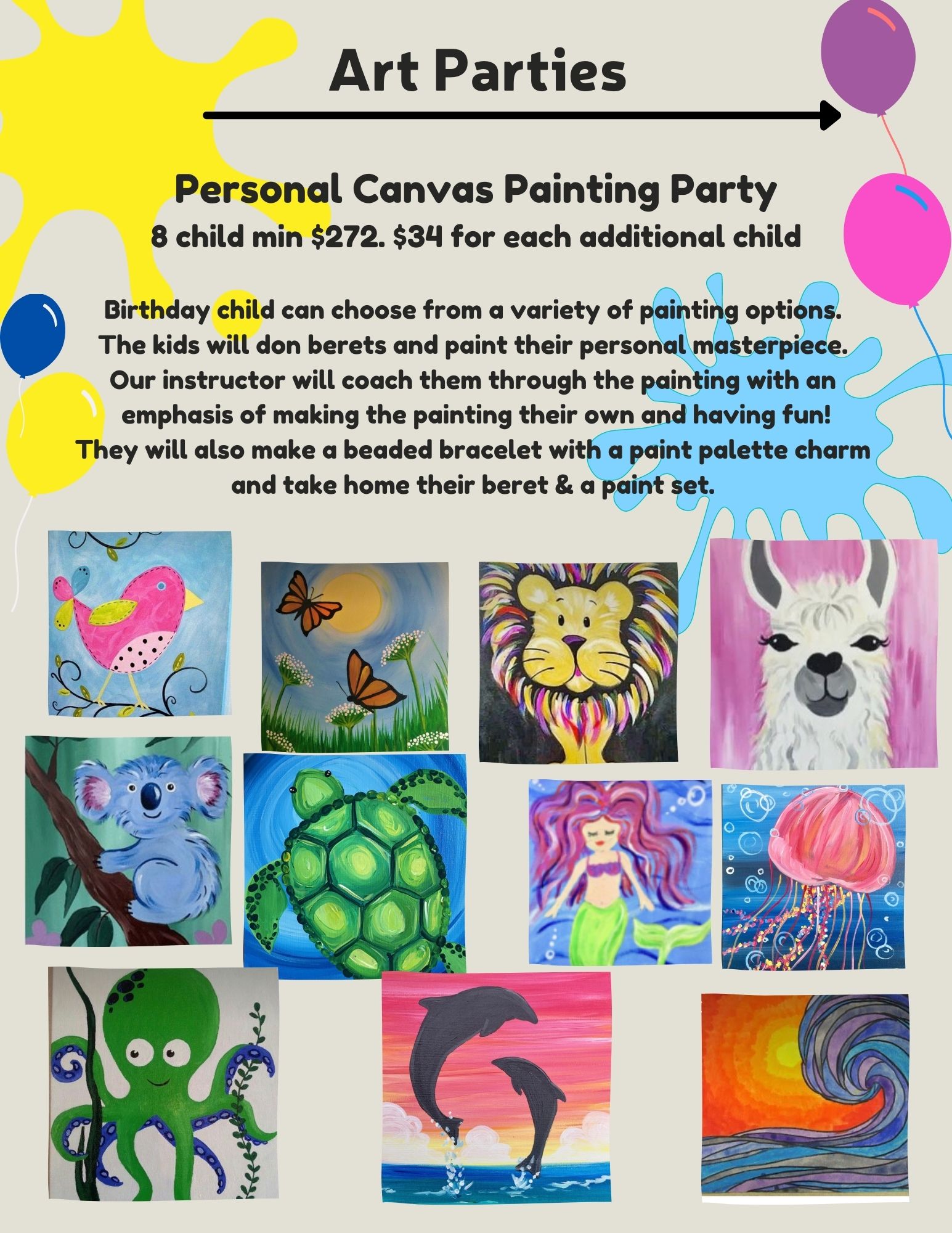 Paint a canvas Party flyer