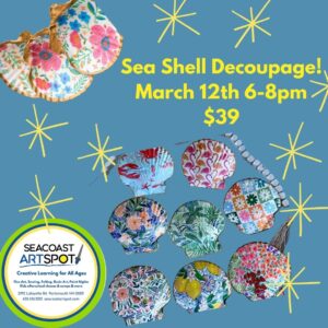 Seashell decoupage Seacoast Art Spot